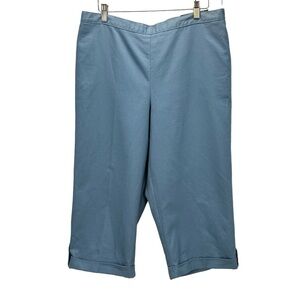 Alfred Dunner Classic Fit Comfort Elastic Back Waist Capri Pant - Blue